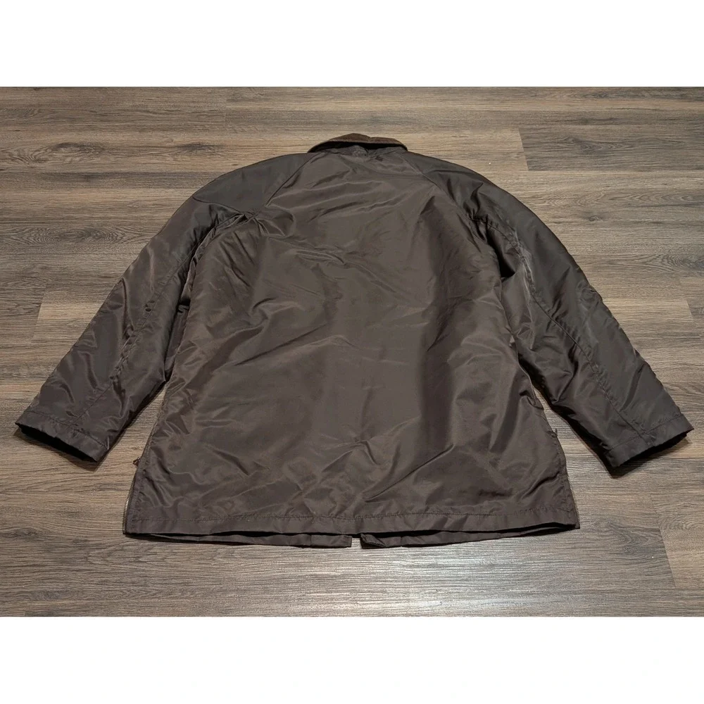 Banana Republic Mens XL Brown Nylon Field Jacket Corduroy Collar Barn‎ Coat XL